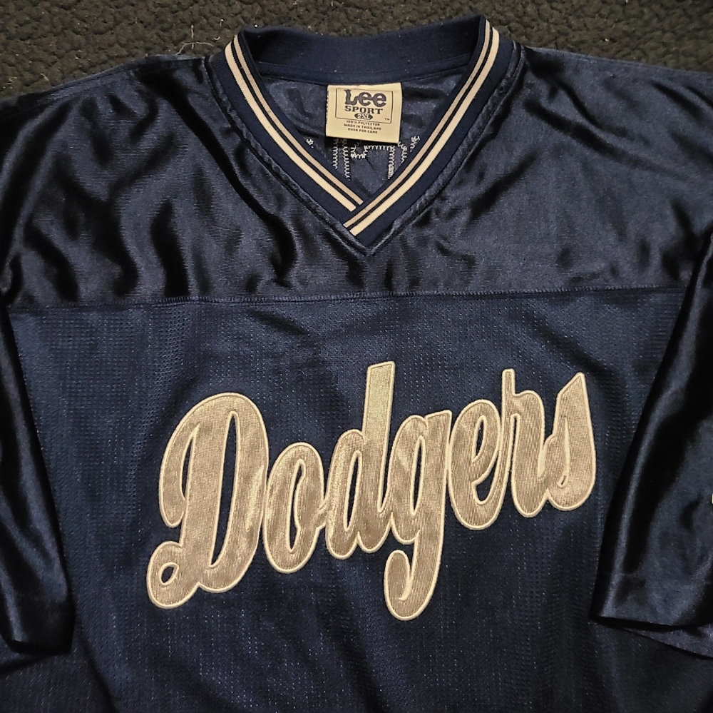 Dodgers 2XL bark blue football jersey